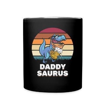 DaddySaurus Papa Dino Daddy Dinosaurier PapaSaurus - Tasse einfarbig - Schwarz - Vorne
