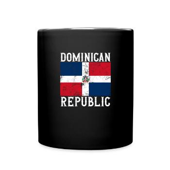 Visite souvenir du drapeau de la République dominicaine - Mug uni - noir - Devant