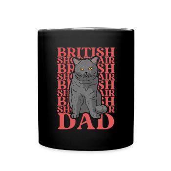 British Shorthair Papa British Shorthair BKH Cat - Mug uni - noir - Devant