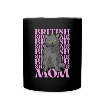 British Shorthair Mom British Shorthair BKH Chat - Mug uni - noir - Devant