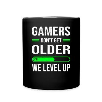 Grunge Gamer Geburtstagsparty Geburtstag Level Up - Tasse einfarbig - Schwarz - Vorne