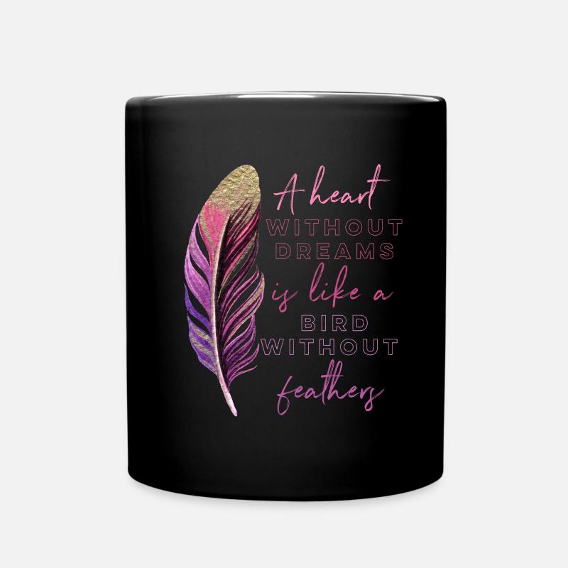 Inspiration Spruch Feder - Tasse einfarbig - Schwarz