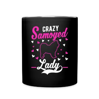Crazy Samoyed lady Samojede - Tasse einfarbig - Schwarz - Vorne