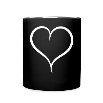 Simple White Heart - Full Colour Mug - black - Front