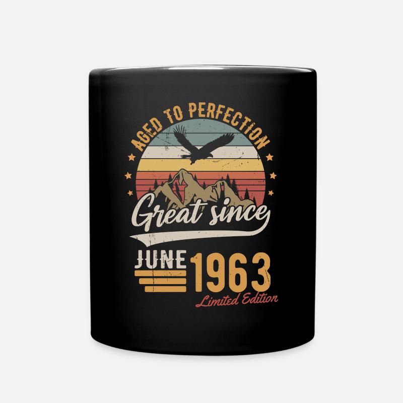 Juni 1963 Limited Edition Geburtstag Geschenk - Tasse einfarbig - Schwarz
