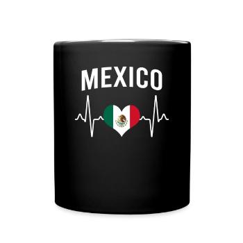 Mexiko Mexico Herzschlag - Tasse einfarbig - Schwarz - Vorne