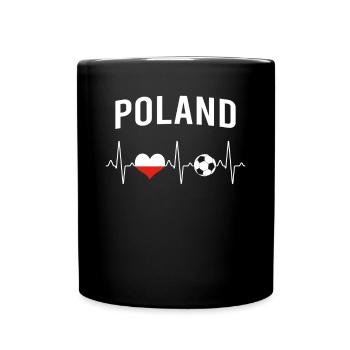 Pologne Football Heartbeat - Mug uni - noir - Devant