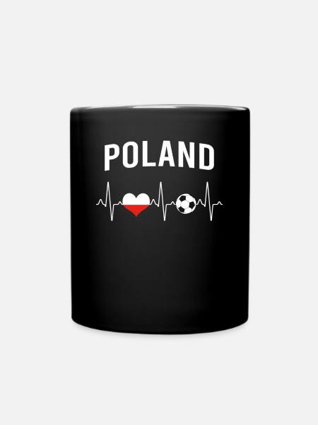 Polen Fußball Herzschlag - Tasse einfarbig - Schwarz
