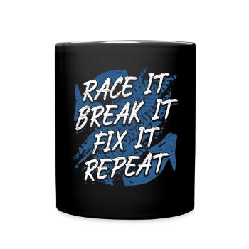 Motorsport Geschenk Autorennen - Tasse einfarbig - Schwarz - Vorne