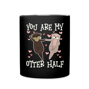You Are My Otter Half Valentine's Day - Full Colour Mug - black - Front