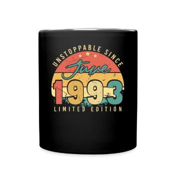 Juni 1993 Geschenkidee - Tasse einfarbig - Schwarz - Vorne
