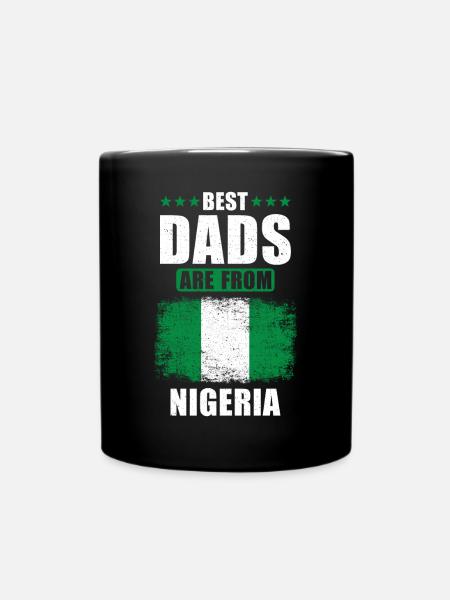 Best fathers are from Nigeria - Full Colour Mug - black
