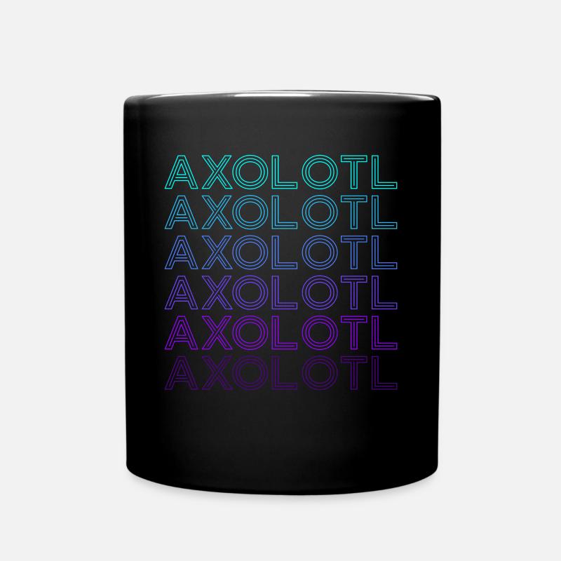 Axolotl Retro - Tasse einfarbig - Schwarz