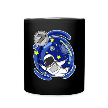 7 Jahre alt Junge - 7 Geburtstag - Ich bin 7 - Tasse einfarbig - Schwarz - Vorne