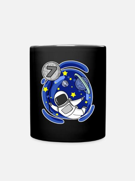 7 Jahre alt Junge - 7 Geburtstag - Ich bin 7 - Tasse einfarbig - Schwarz