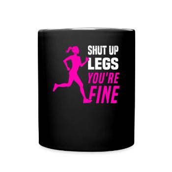 Marathon Runners Running Half Marathon Saying - Full Colour Mug - black - Front
