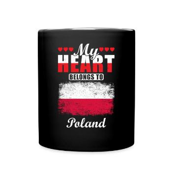 My Heart Belongs to Poland - Full Colour Mug - black - Front