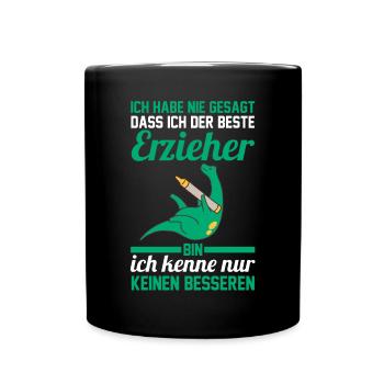 Kindergärtner Erzieher - Tasse einfarbig - Schwarz - Vorne