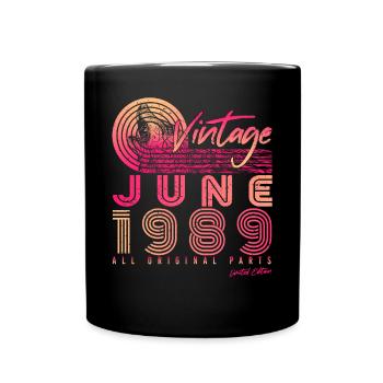 Né en juin 1989 - Mug uni - noir - Devant