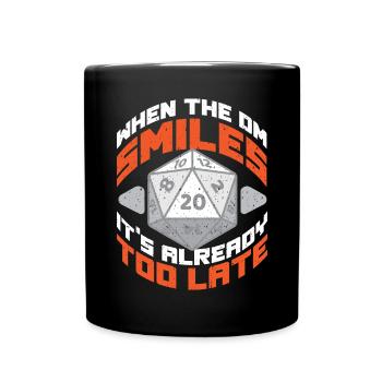 RPG Pen And Paper W20 Dice Role Playing Game Geek Dice - Full Colour Mug - black - Front