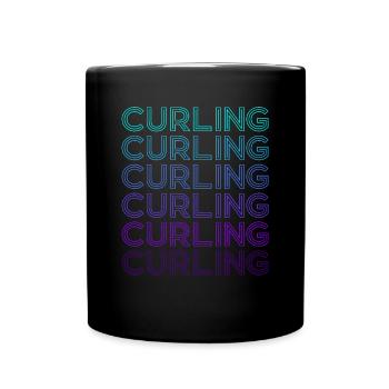 Curling Stone Player Retro - Full Colour Mug - black - Front