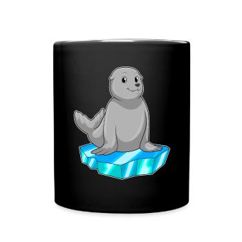 Seehund Eisscholle - Tasse einfarbig - Schwarz - Vorne