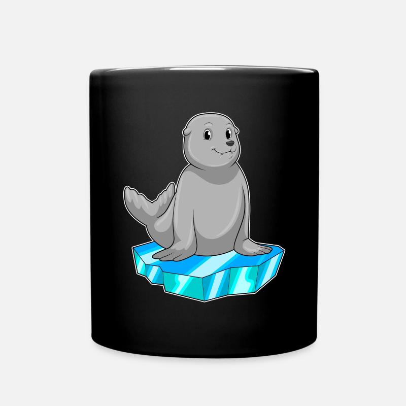 Seehund Eisscholle - Tasse einfarbig - Schwarz