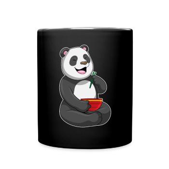 Panda Koch Ramen Kochen - Tasse einfarbig - Schwarz - Vorne
