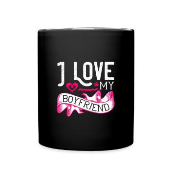 J’aime mon petit ami - Mug uni - noir - Devant