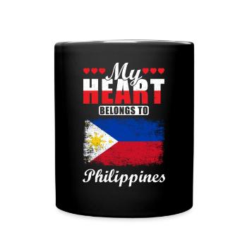 My Heart Belongs to Philippines - Tasse einfarbig - Schwarz - Vorne