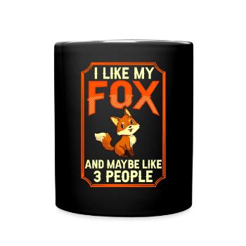 Red Fox Fox Animal Foxes Funny Cute - Full Colour Mug - black - Front
