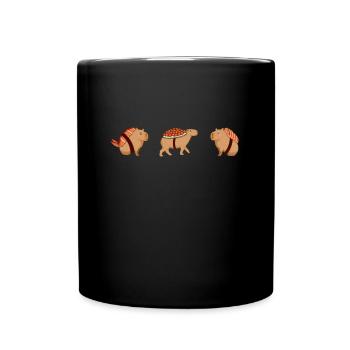 Conception d’animaux de compagnie Capybara pour un amateur de sushis - Mug uni - noir - Devant