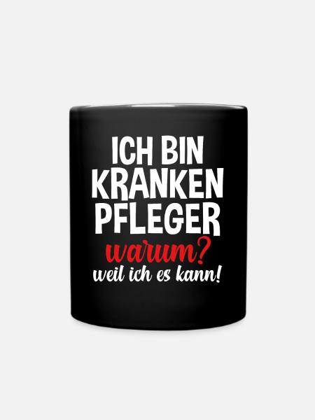 Krankenpflege Pflegekraft Krankenpfleger - Tasse einfarbig - Schwarz