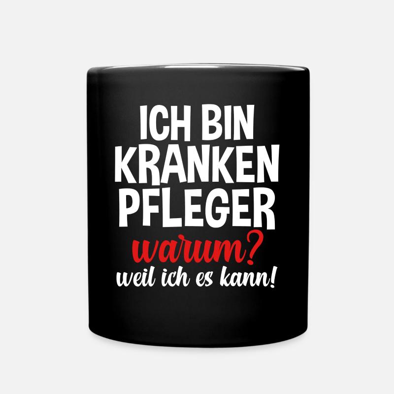 Krankenpflege Pflegekraft Krankenpfleger - Tasse einfarbig - Schwarz