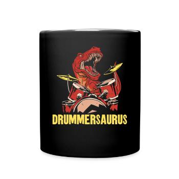 Batteur Batterie Dinosaur T-Rex - Mug uni - noir - Devant