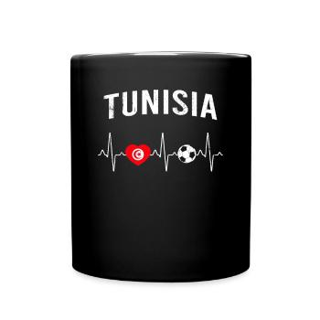 Tunisia Football Heartbeat - Full Colour Mug - black - Front