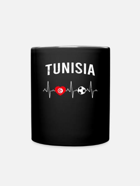 Tunesien Fußball Herzschlag - Tasse einfarbig - Schwarz