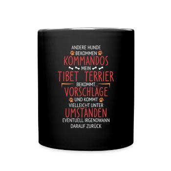 Tibet Terrier Vorschläge statt Kommandos - Tasse einfarbig - Schwarz - Vorne
