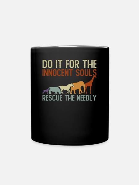 Tierschutz Tierrettung Aktivist Tierheim Tierrecht - Tasse einfarbig - Schwarz