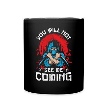Ninja Ninjutsu Judo Katana Kinder Shuriken Warrior - Tasse einfarbig - Schwarz - Vorne