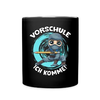 Ninja Shirt Junge - Vorschule Ich Komme - Tasse einfarbig - Schwarz - Vorne