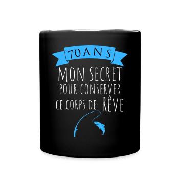 70 ans corps de rêve pêcheur, 70ème anniversaire - Mug uni - noir - Devant