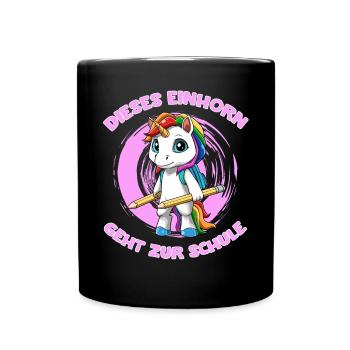 Dieses Einhorn Geht Zur Schule - Einhorn Schüler - Tasse einfarbig - Schwarz - Vorne