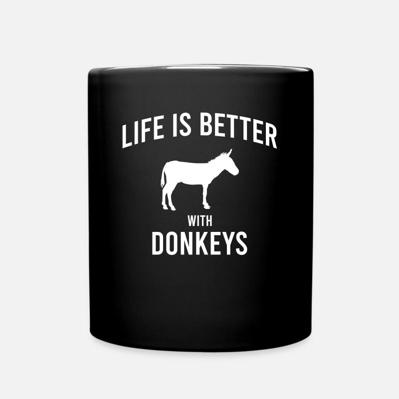 Esel Spruch - Tasse einfarbig - Schwarz