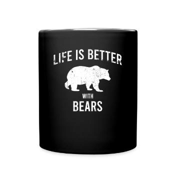 Bär Spruch - Tasse einfarbig - Schwarz - Vorne
