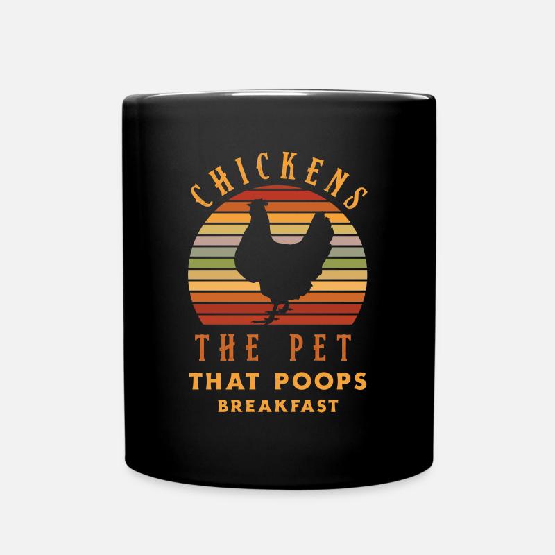 Huhn Hühner - Tasse einfarbig - Schwarz