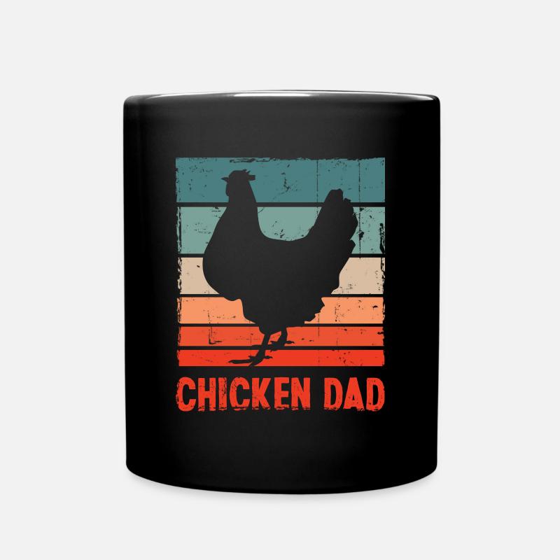 Huhn Hühner Papa - Tasse einfarbig - Schwarz