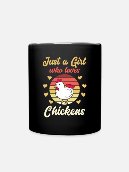 Huhn Hühner Mädchen - Tasse einfarbig - Schwarz