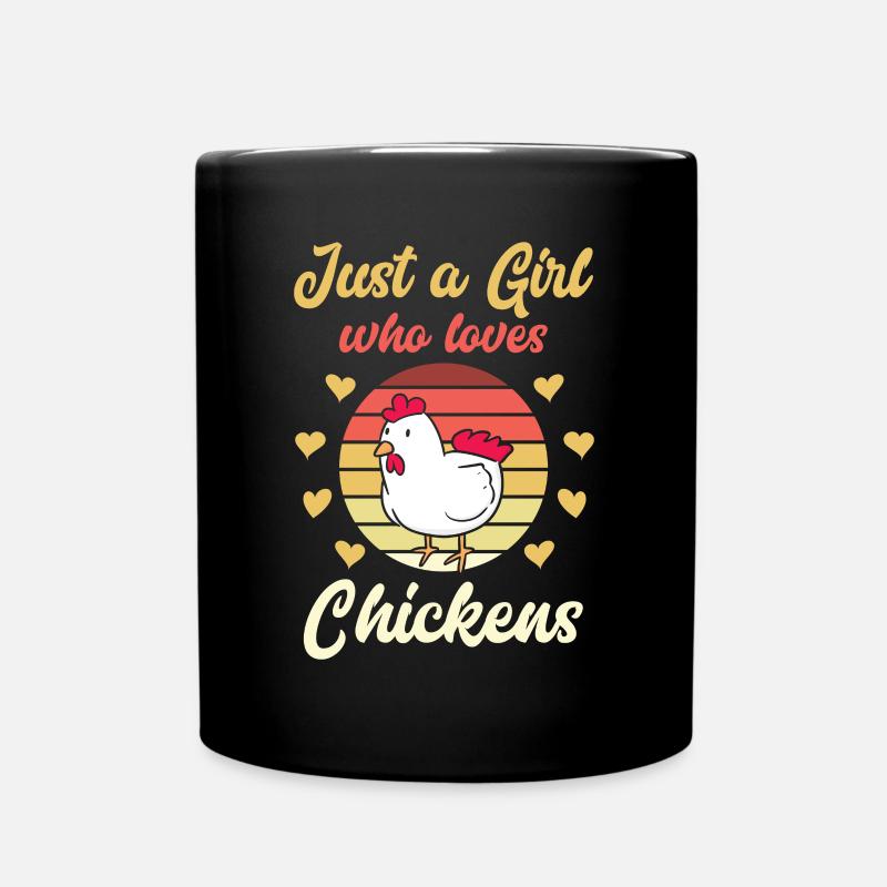 Huhn Hühner Mädchen - Tasse einfarbig - Schwarz