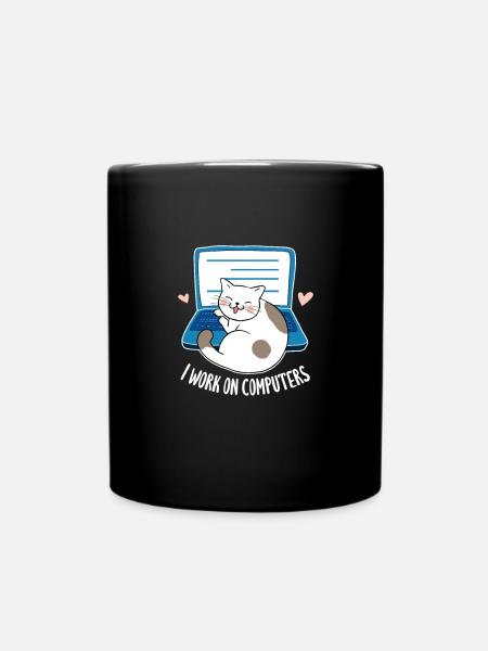 Computer - Tasse einfarbig - Schwarz